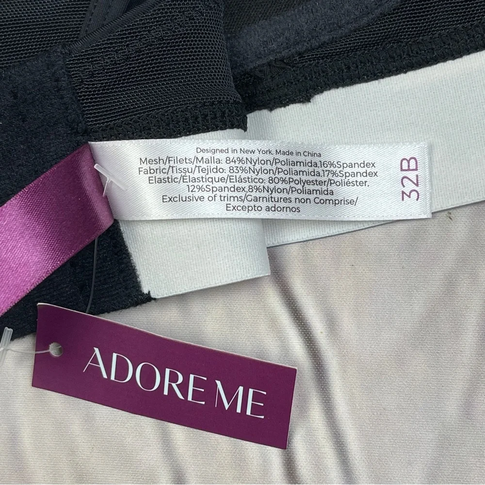 ADORE ME Micah Contour black sports bra NEW, size 32B